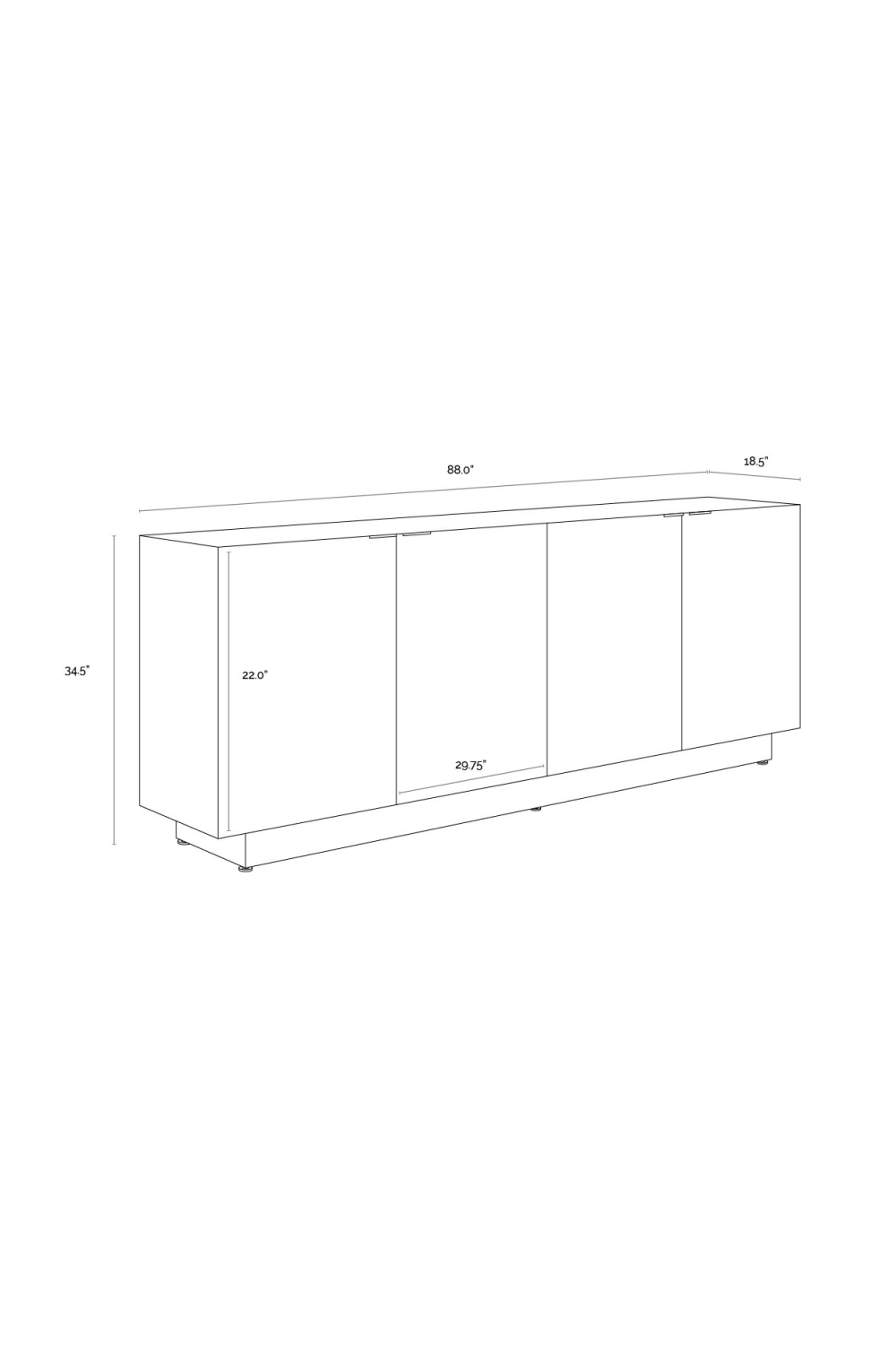 Bronze Ombre 4-Door Sideboard by Splendido Calvosa, alternate view 9