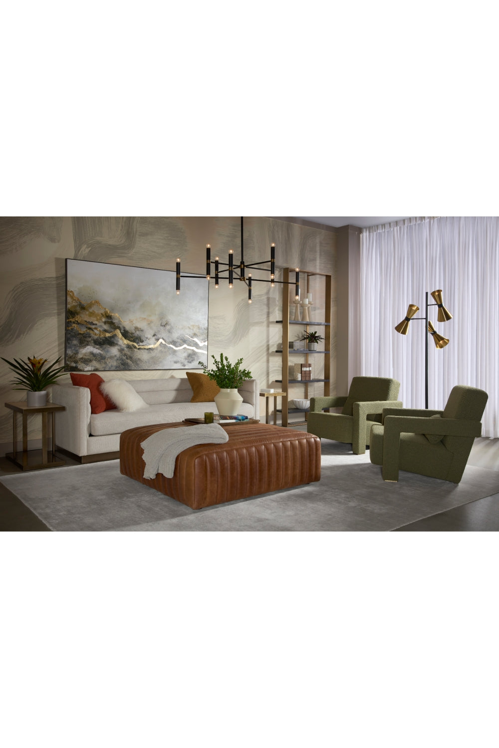 Gold Framed Marble Side Table by Splendido Kamali, alternate view 9