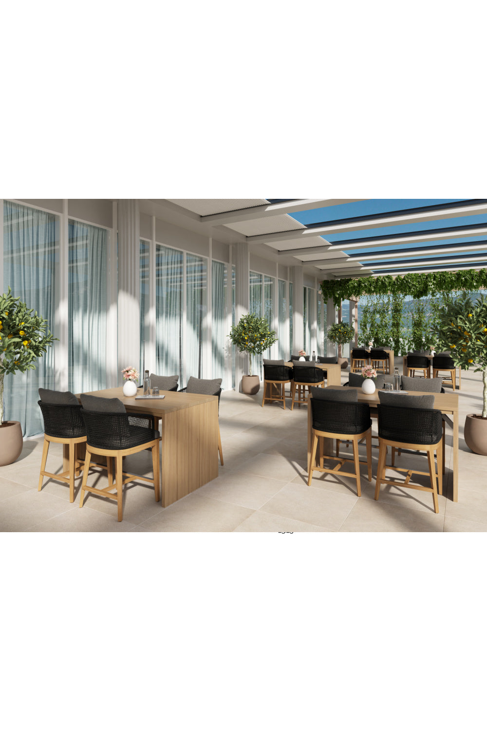 Gray Weave Indoor/Outdoor Counter Stool by Splendido Capri Outdoor Lounge Chair, alternate view 9