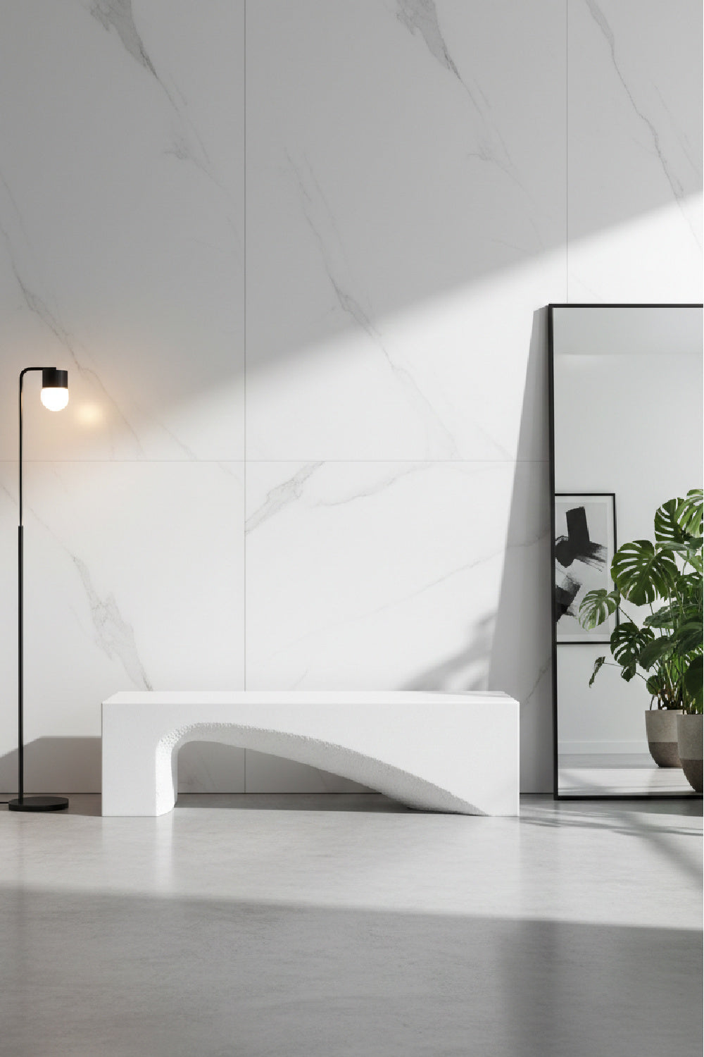 Textured Concrete Bench by Splendido Soma, alternate view 2