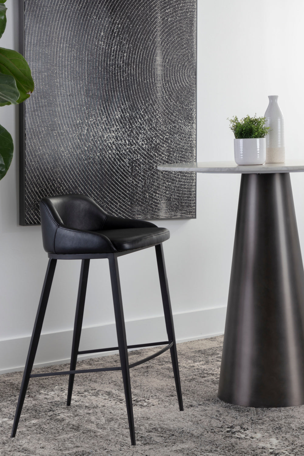 Low-Back Leather Look Bar Stool by Splendido Astra Barstool, alternate view 24