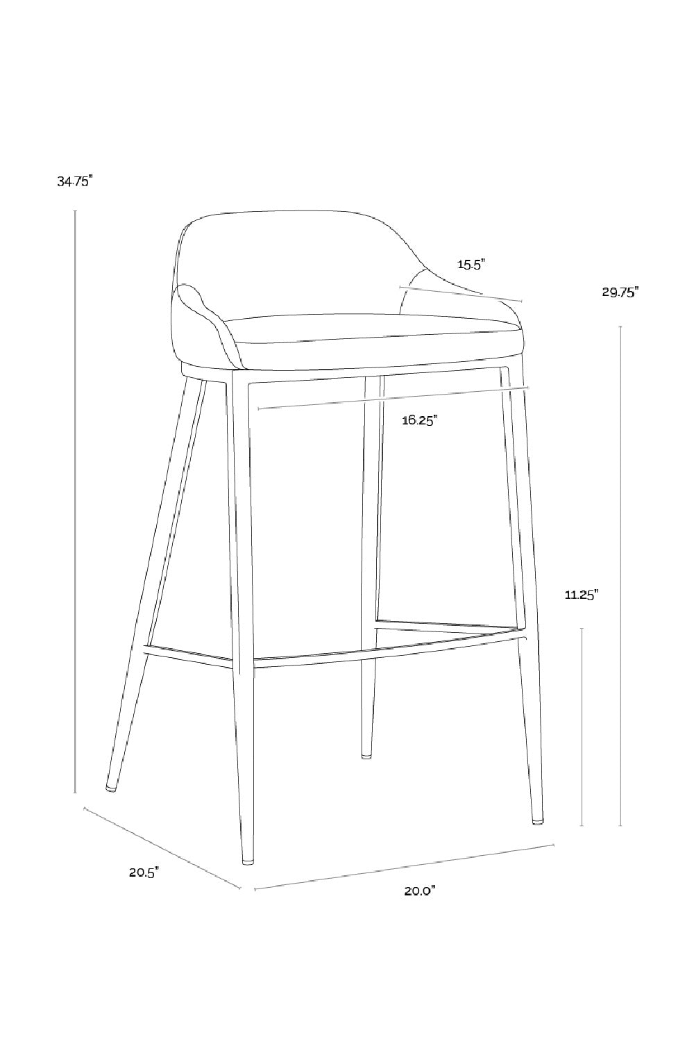 Low-Back Leather Look Bar Stool by Splendido Astra Barstool, alternate view 34