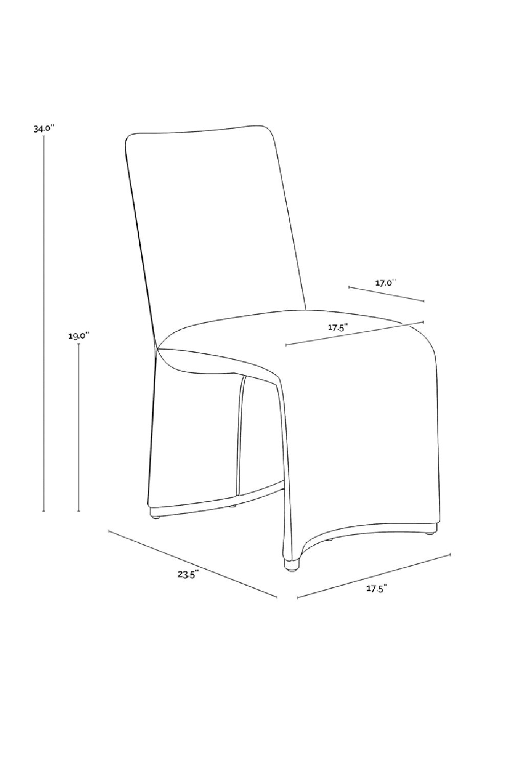 Fabric Upholstered Modern Dining Chairs (2) by Splendido Iluka, alternate view 12