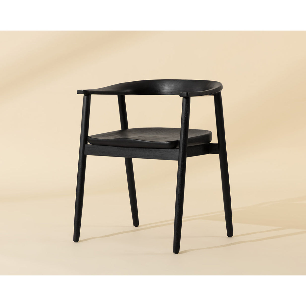 Modern European furniture - Black Acacia Wood Dining Armchair - www.oroa.com