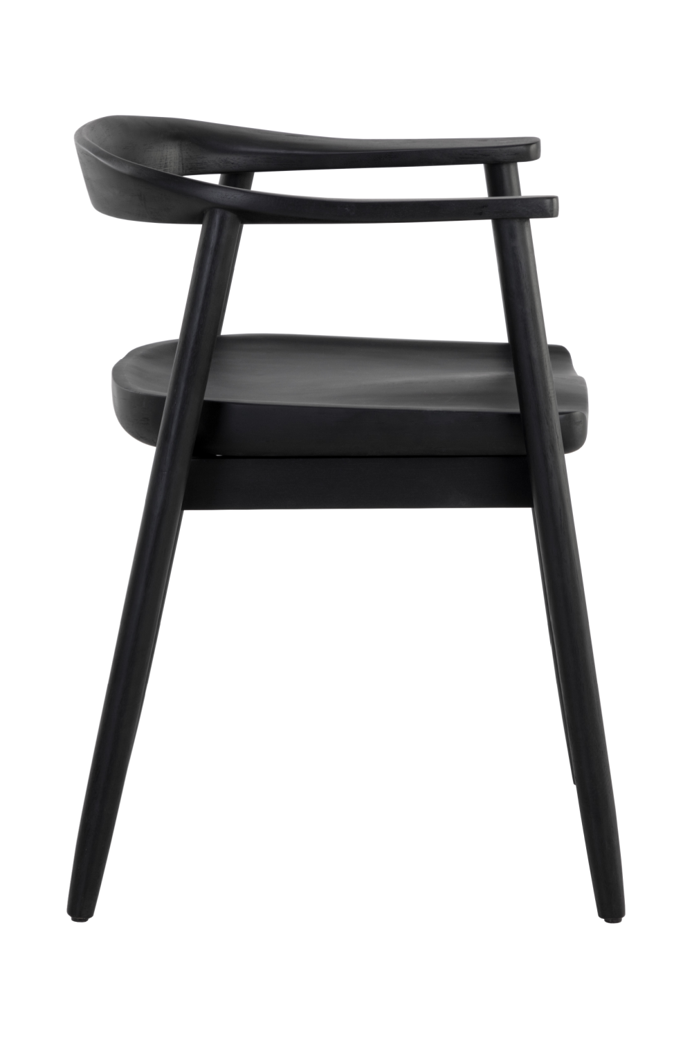 Black Acacia Wood Dining Armchair by Splendido Jeremy Dining Chair, alternate view 4