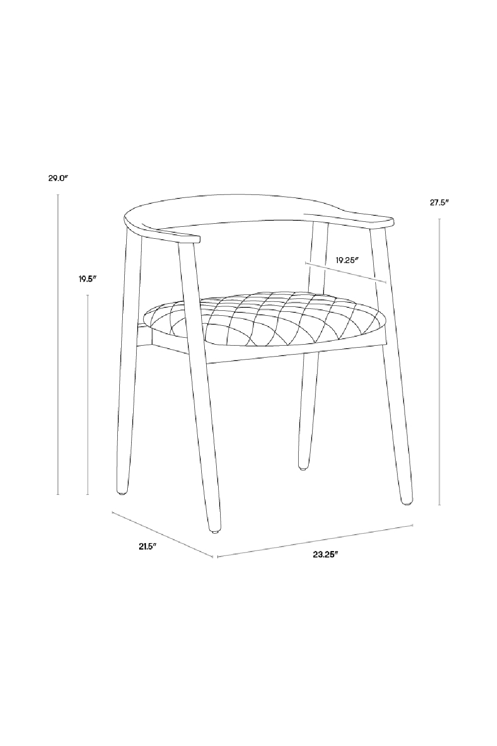 Black Acacia Wood Dining Armchair by Splendido Jeremy Dining Chair, alternate view 9