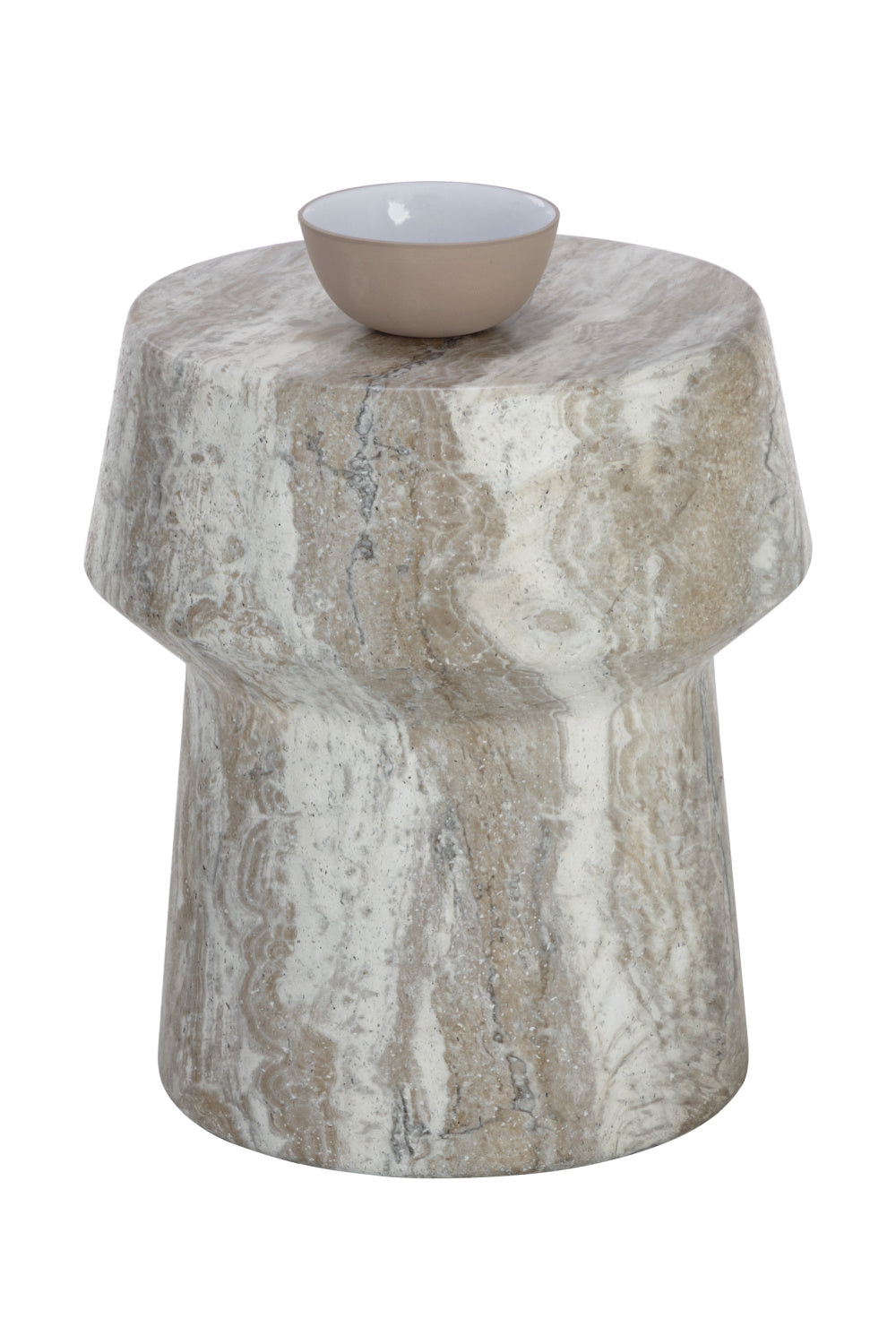Marble Look Indoor/Outdoor End Table by Splendido Brie Side Table, alternate view 3