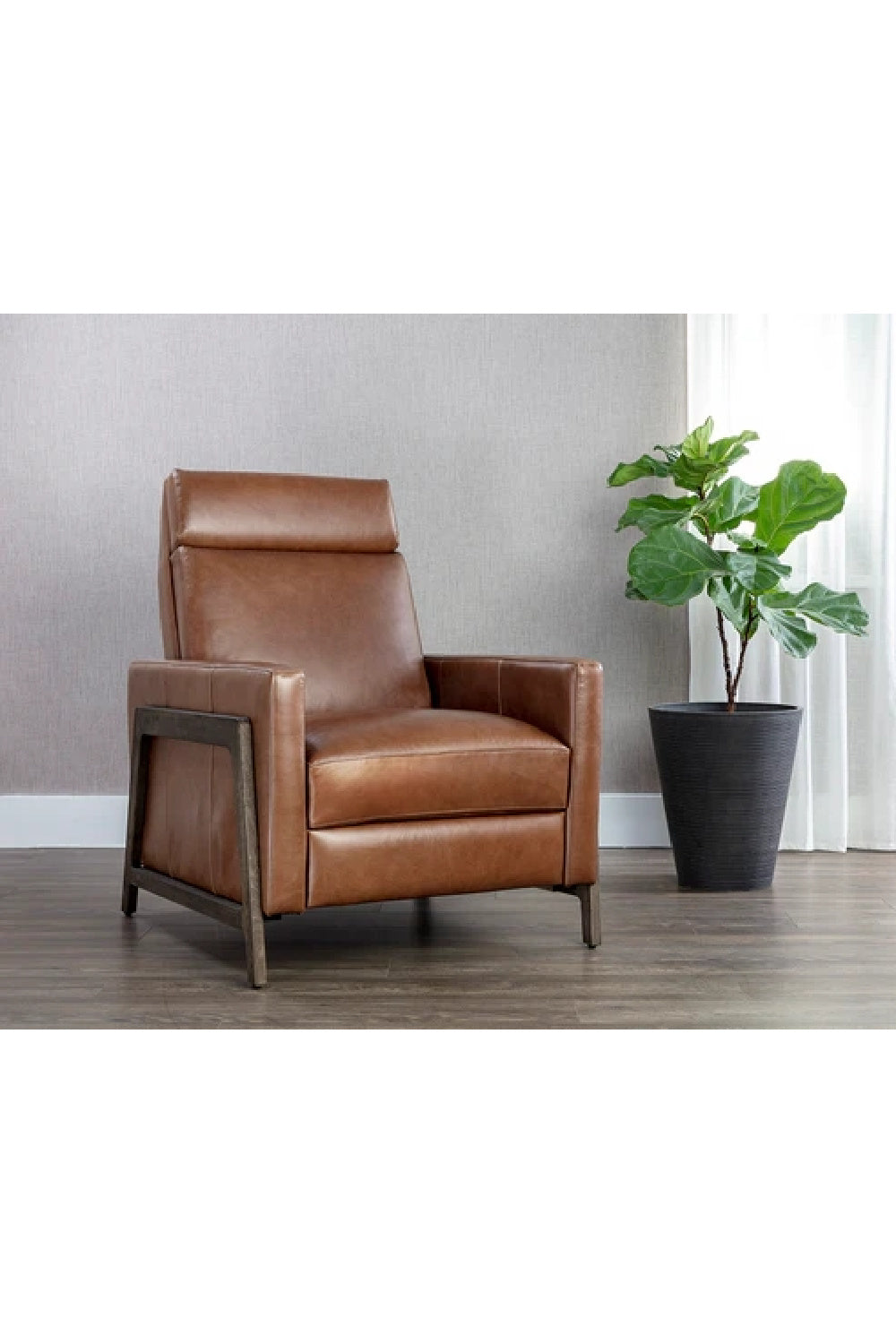 Brown Leather Recliner Chair by Splendido Brandon Accent Chair, alternate view 12