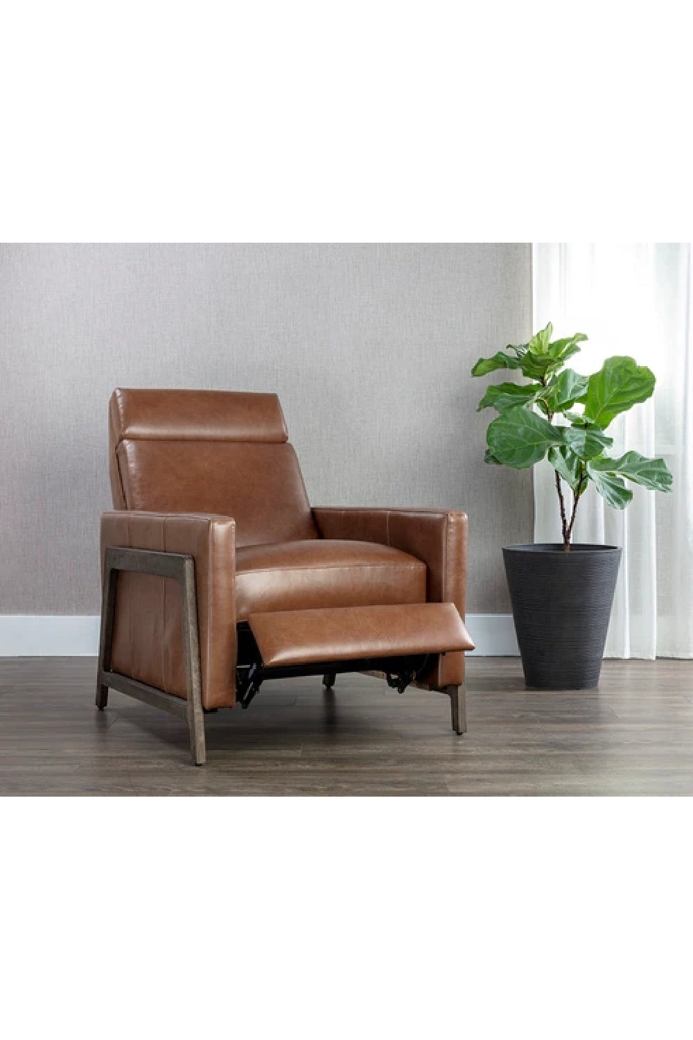 Brown Leather Recliner Chair by Splendido Brandon Accent Chair, alternate view 11
