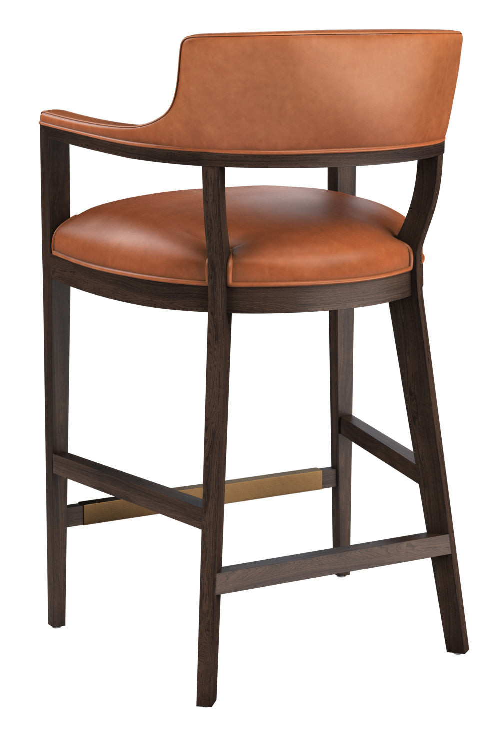 Oak Wood Frame Leather Barstool by Splendido Brylea, alternate view 5