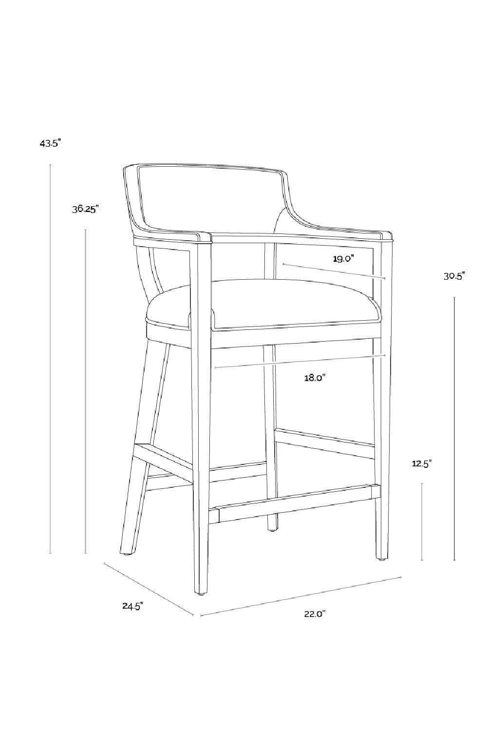 Oak Wood Frame Leather Barstool by Splendido Brylea, alternate view 8
