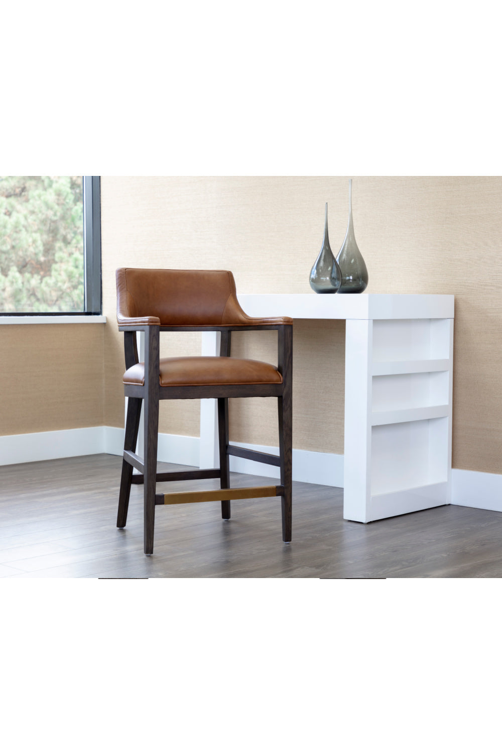 Brown Leather Counter Stool by Splendido Brylea, alternate view 7