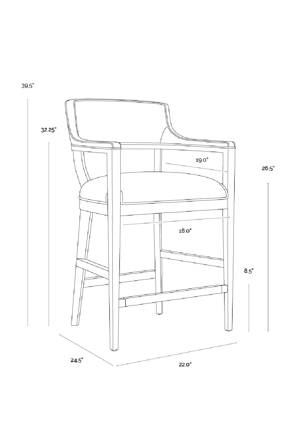 Brown Leather Counter Stool by Splendido Brylea, alternate view 8