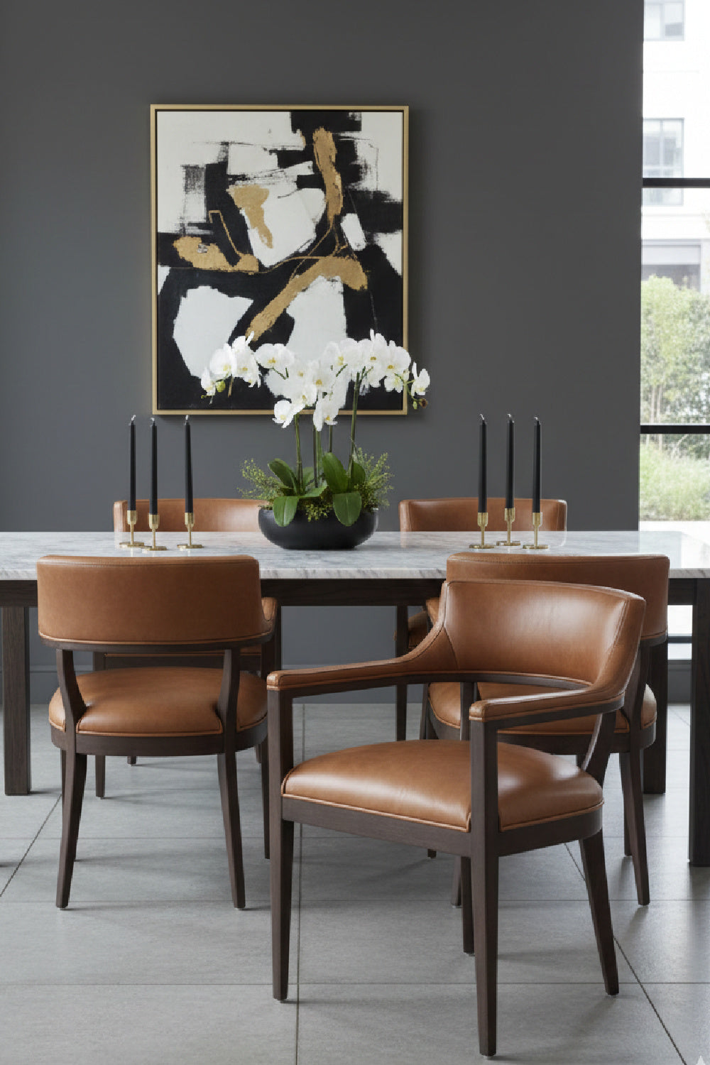 Oak Framed Leather Dining Chair by Splendido Brylea, alternate view 2