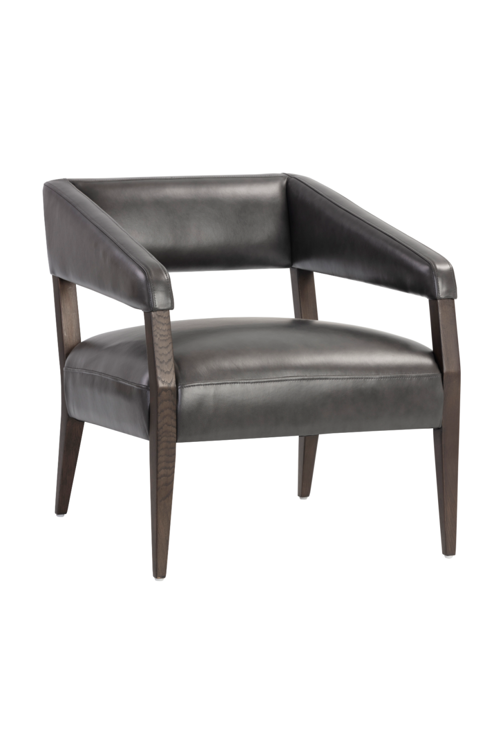 Brown Oak Leather Lounge Chair by Splendido Carlyle Accent Chair, alternate view 11
