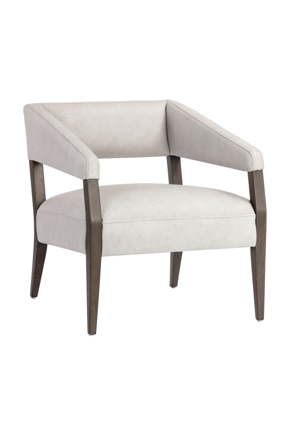 Brown Oak Leather Lounge Chair by Splendido Carlyle Accent Chair