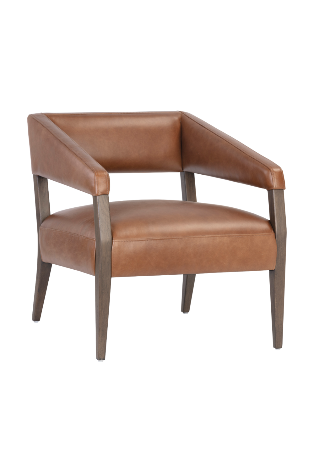 Brown Oak Leather Lounge Chair by Splendido Carlyle Accent Chair, alternate view 12