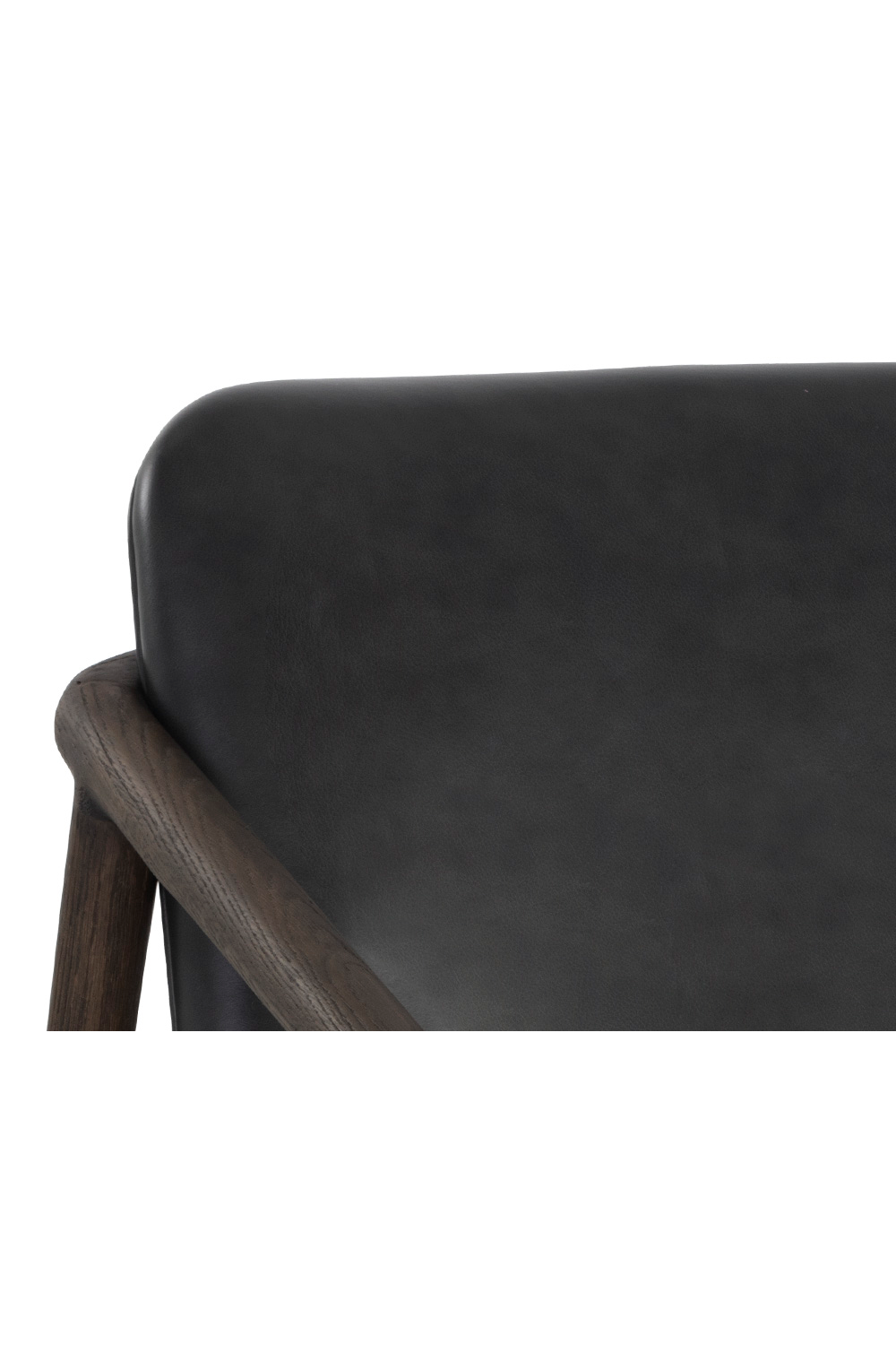 Black Leather Oak Lounge Chair by Splendido Cinelli Accent Chair, alternate view 7