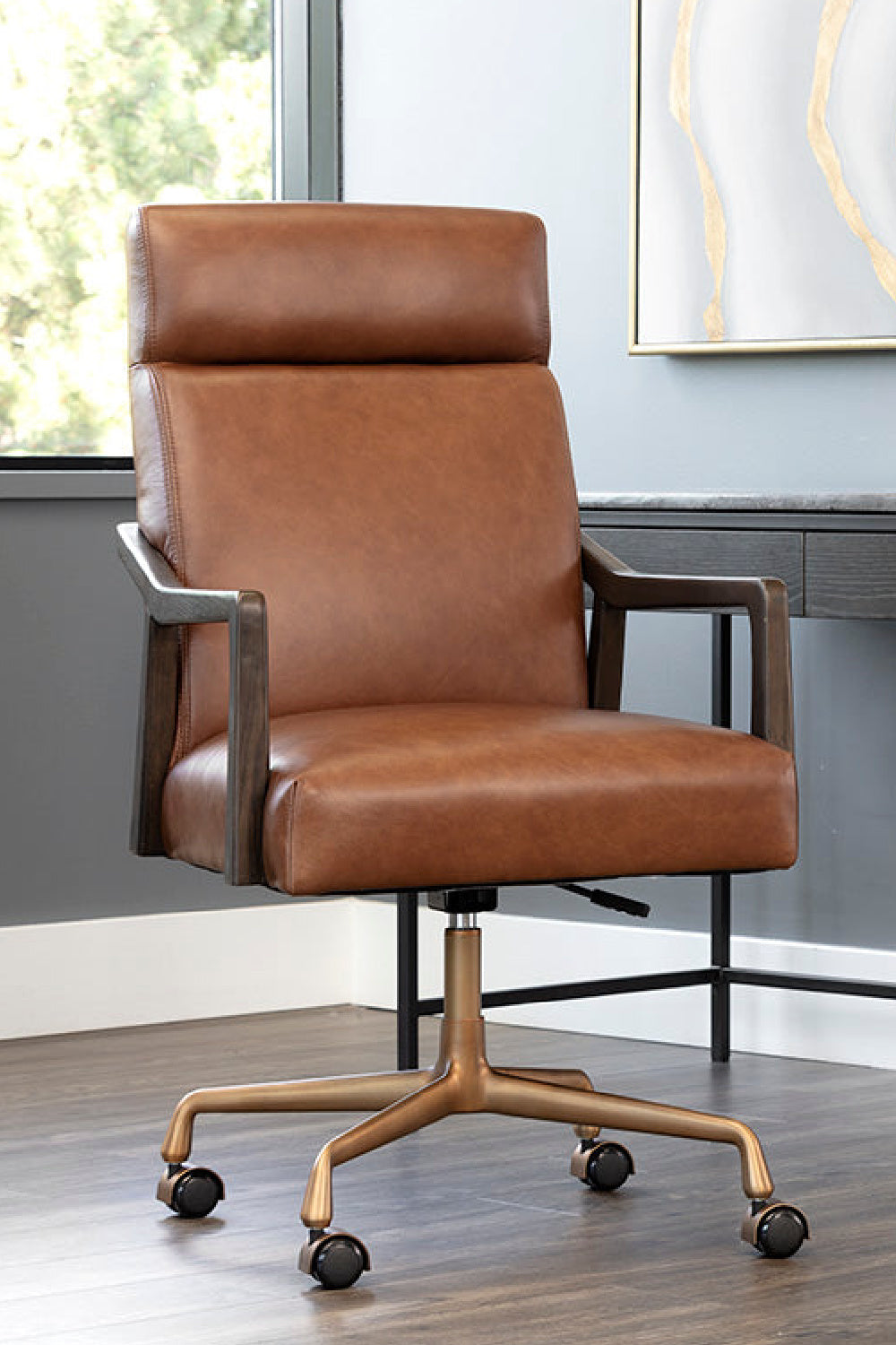 High-Back Leather Office Chair by Splendido Collin, alternate view 2