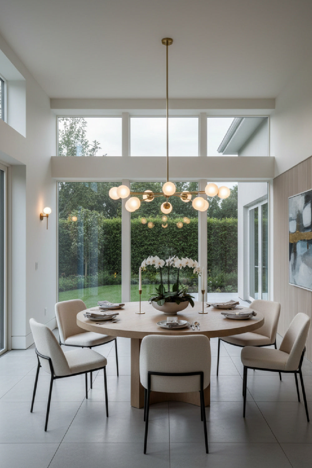 Natural Wood Round Dining Table by Splendido Elma, alternate view 2