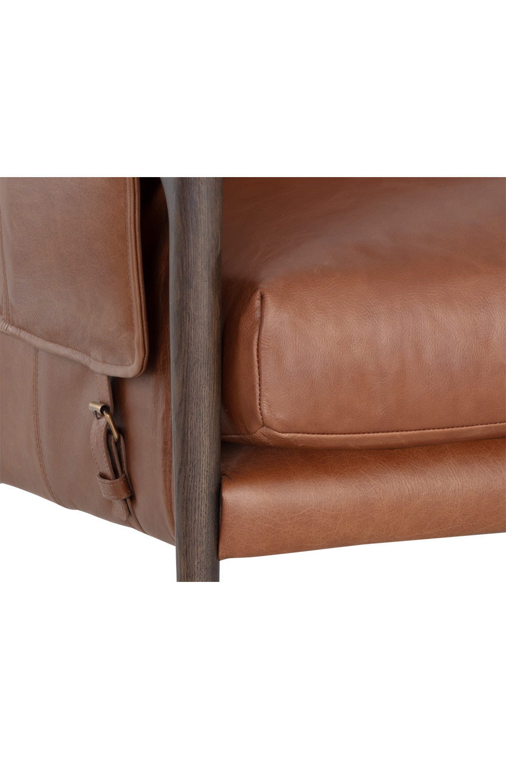 Vintage Style Leather Lounge Chair by Splendido Mauti Accent Chair, alternate view 6