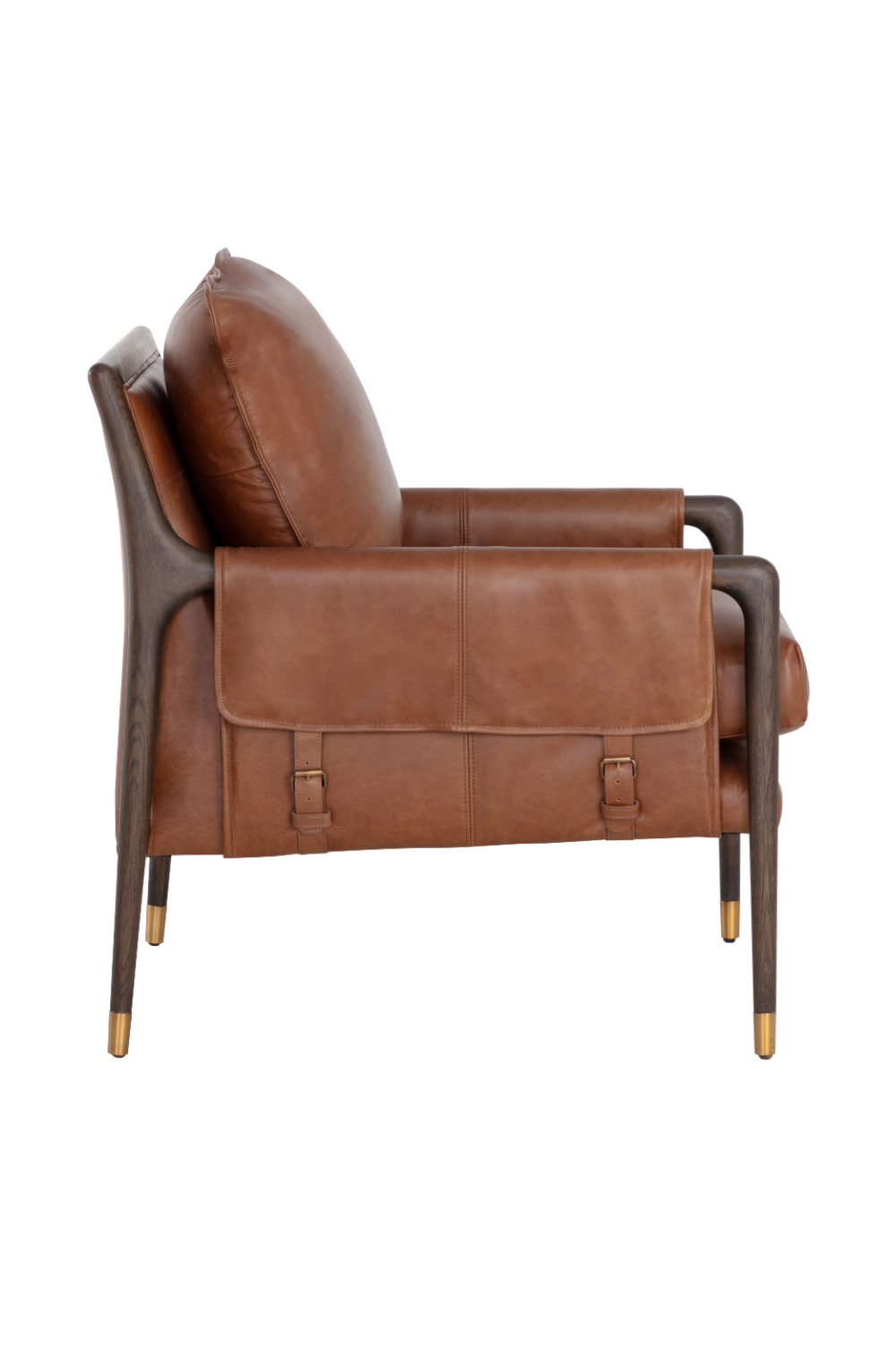 Vintage Style Leather Lounge Chair by Splendido Mauti Accent Chair, alternate view 4