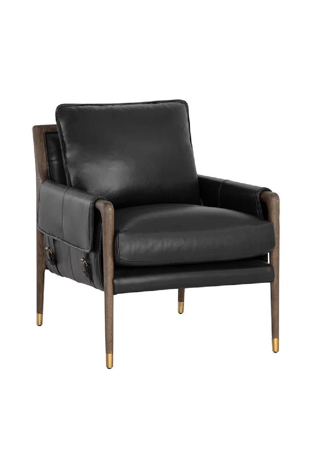 Vintage Style Leather Lounge Chair by Splendido Mauti Accent Chair, alternate view 10