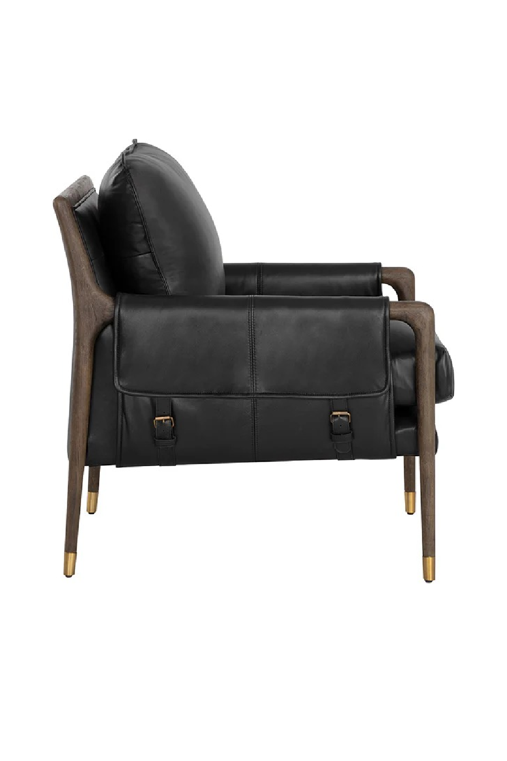 Vintage Style Leather Lounge Chair by Splendido Mauti Accent Chair, alternate view 13