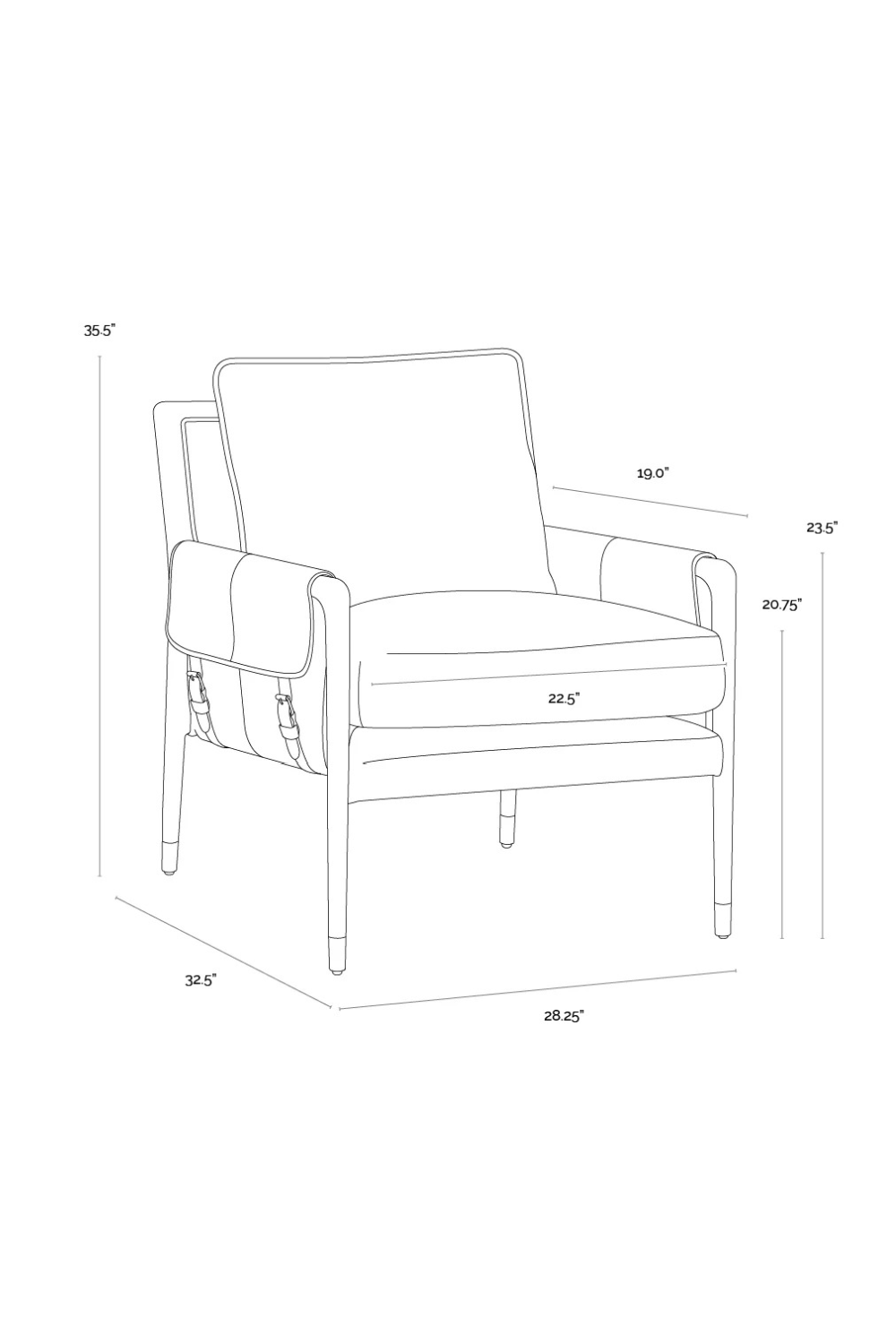 Vintage Style Leather Lounge Chair by Splendido Mauti Accent Chair, alternate view 18