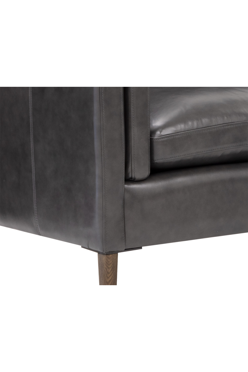Black Leather Sofa by Splendido Richmond, alternate view 5