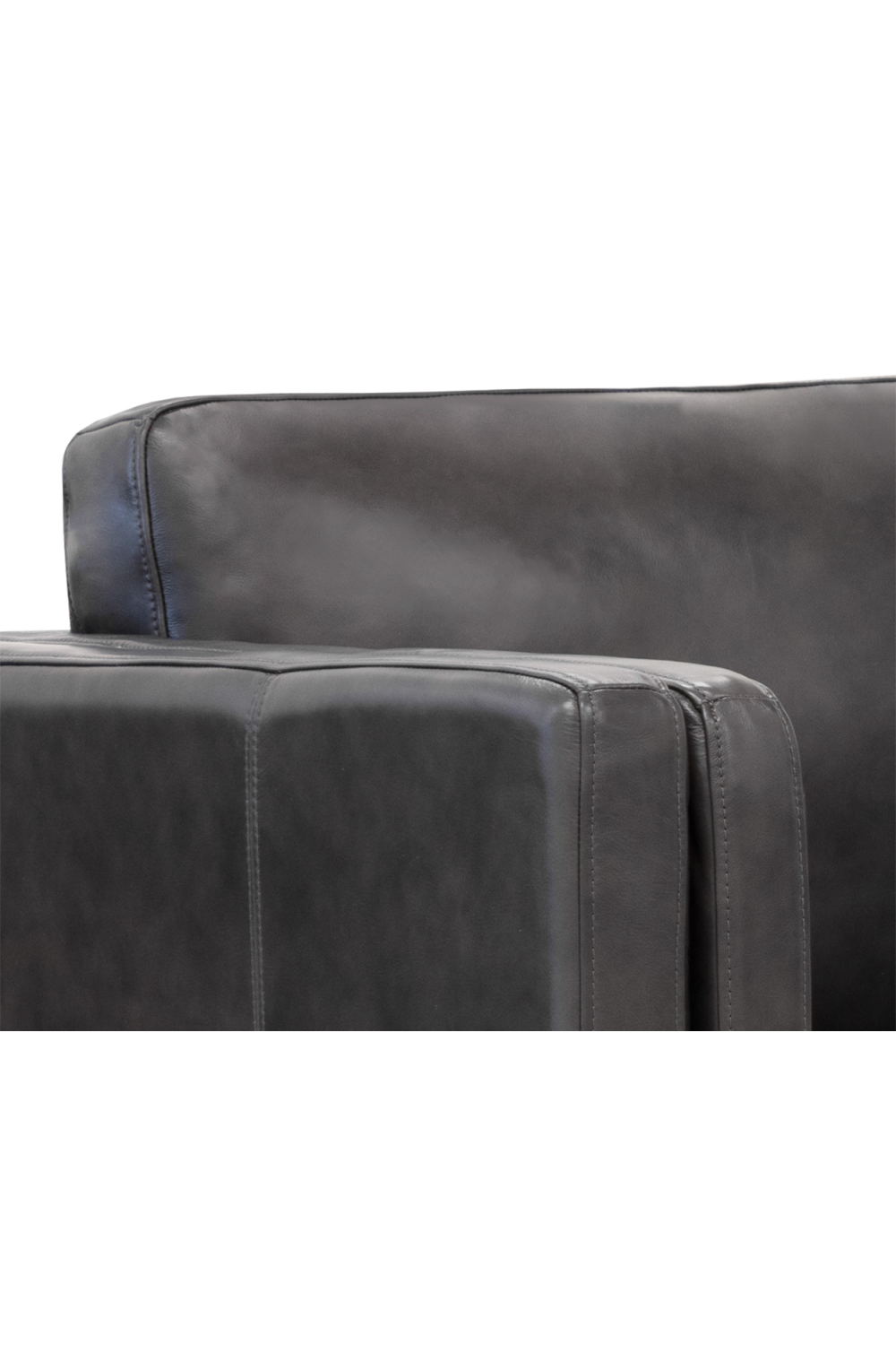 Black Leather Sofa by Splendido Richmond, alternate view 6