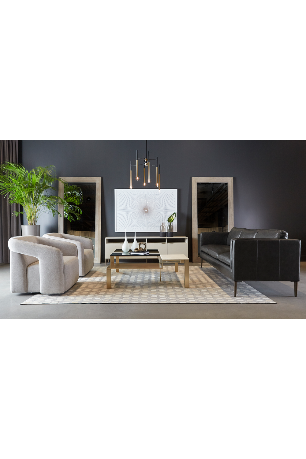 Black Leather Sofa by Splendido Richmond, alternate view 7