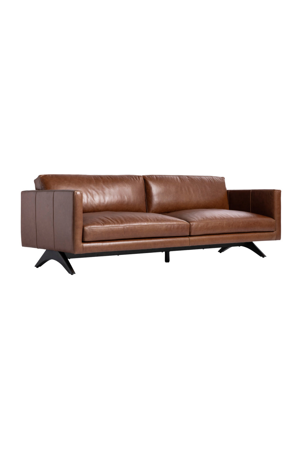 Oak‑Leg Leather Sofa by Splendido Rogers