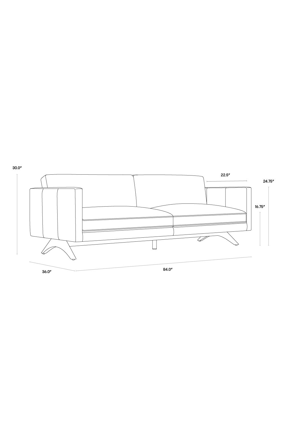 Oak‑Leg Leather Sofa by Splendido Rogers, alternate view 9