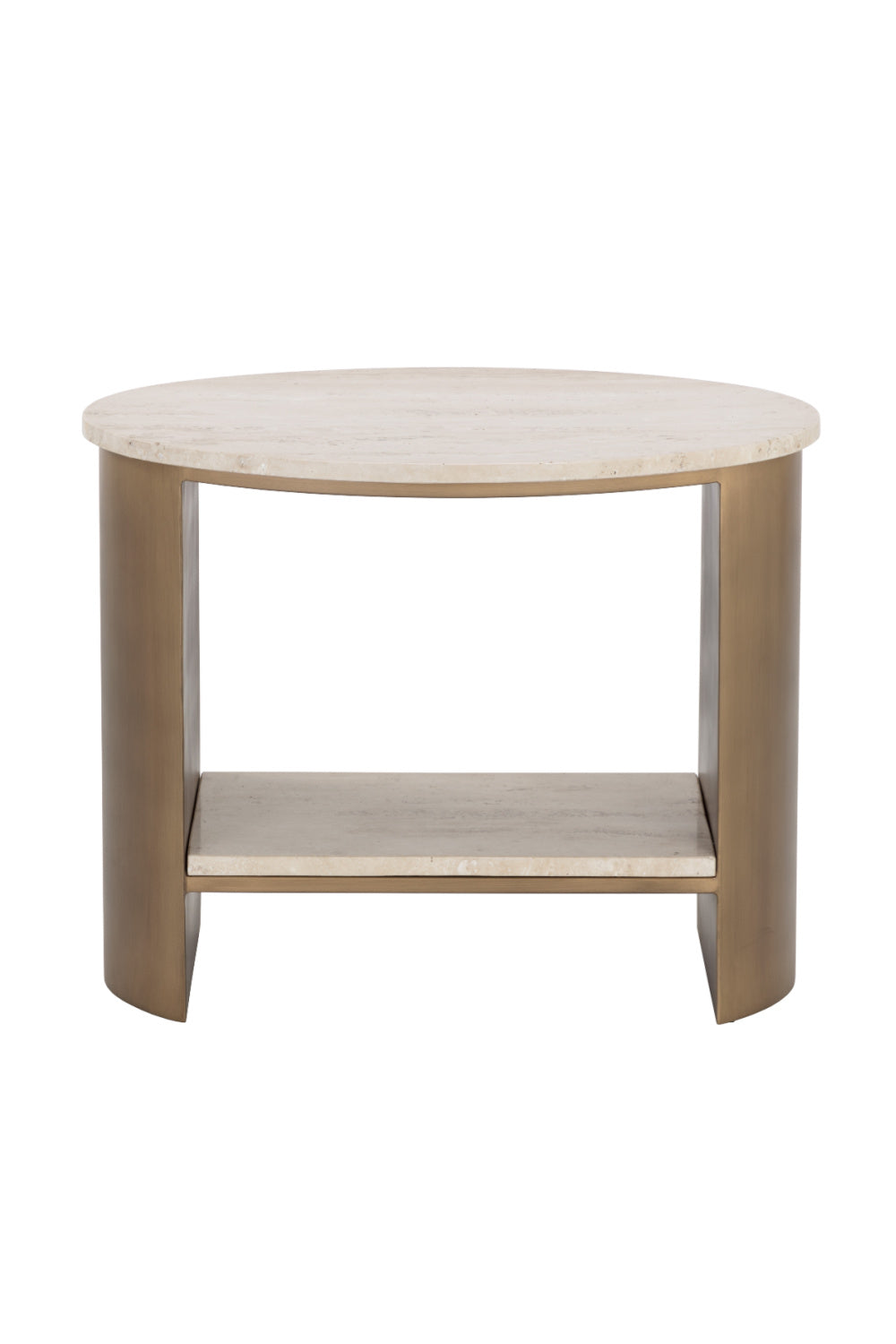 Oval Travertine Side Table by Splendido Roshni