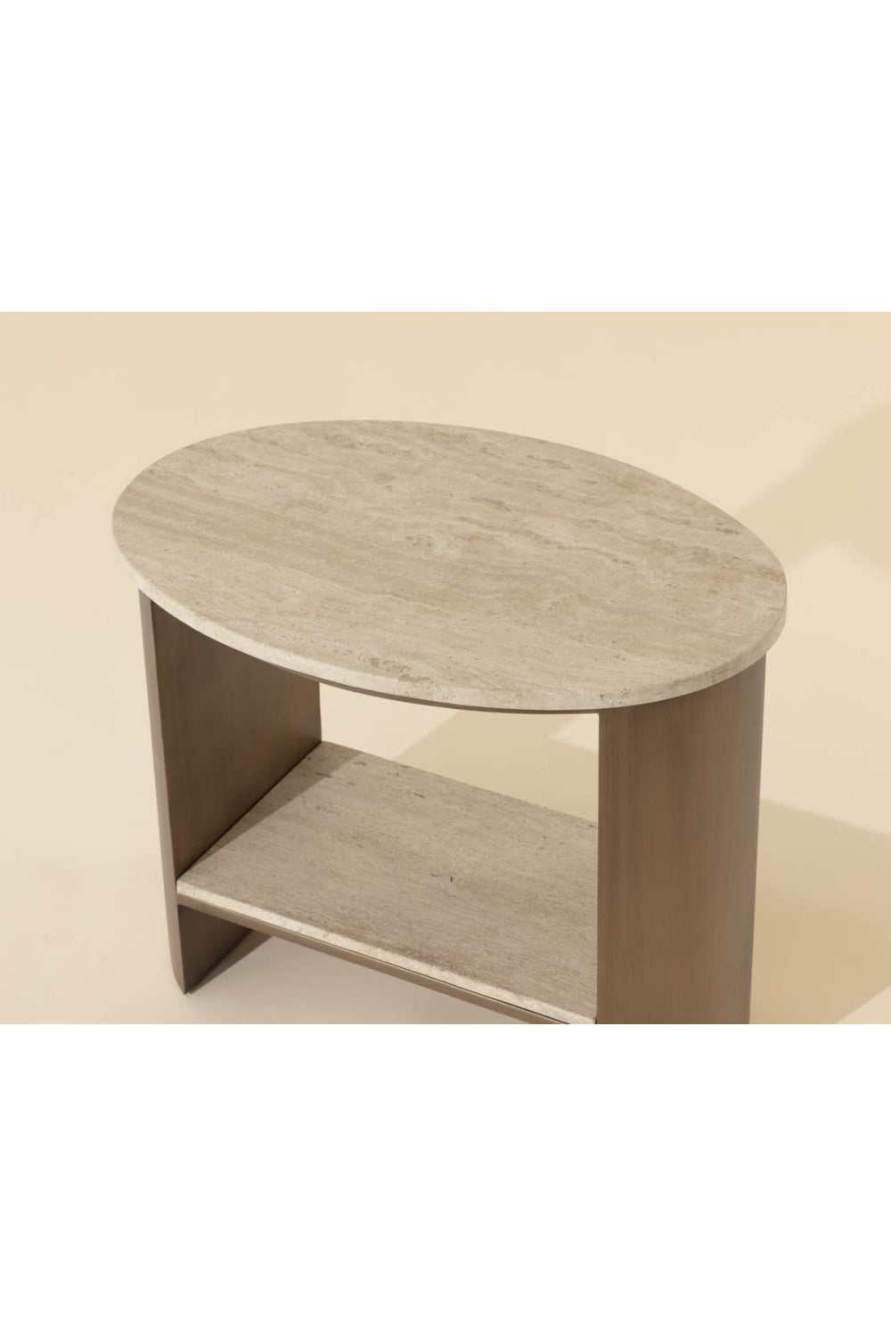 Oval Travertine Side Table by Splendido Roshni, alternate view 10