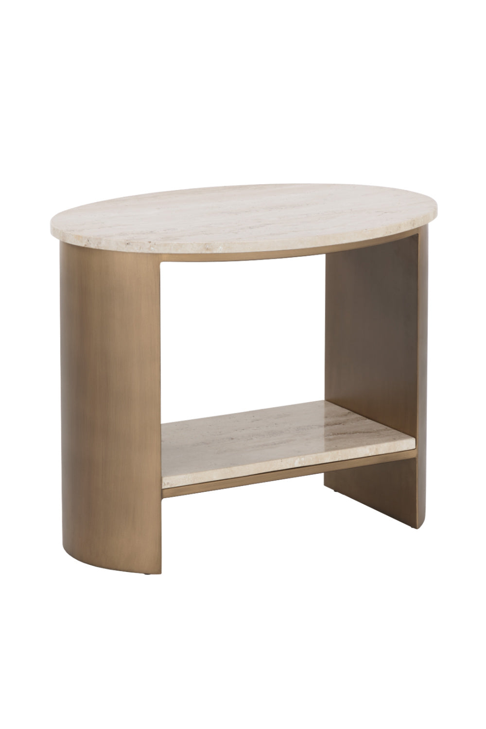Oval Travertine Side Table by Splendido Roshni, alternate view 3