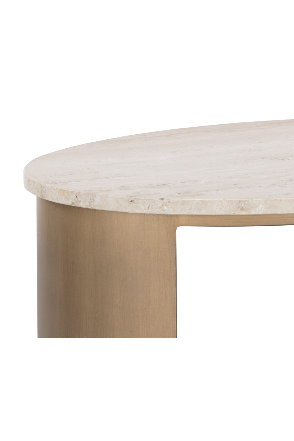 Oval Travertine Side Table by Splendido Roshni, alternate view 6