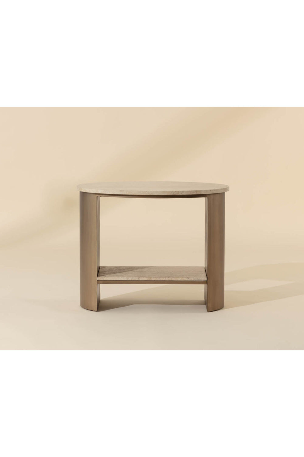 Oval Travertine Side Table by Splendido Roshni, alternate view 8