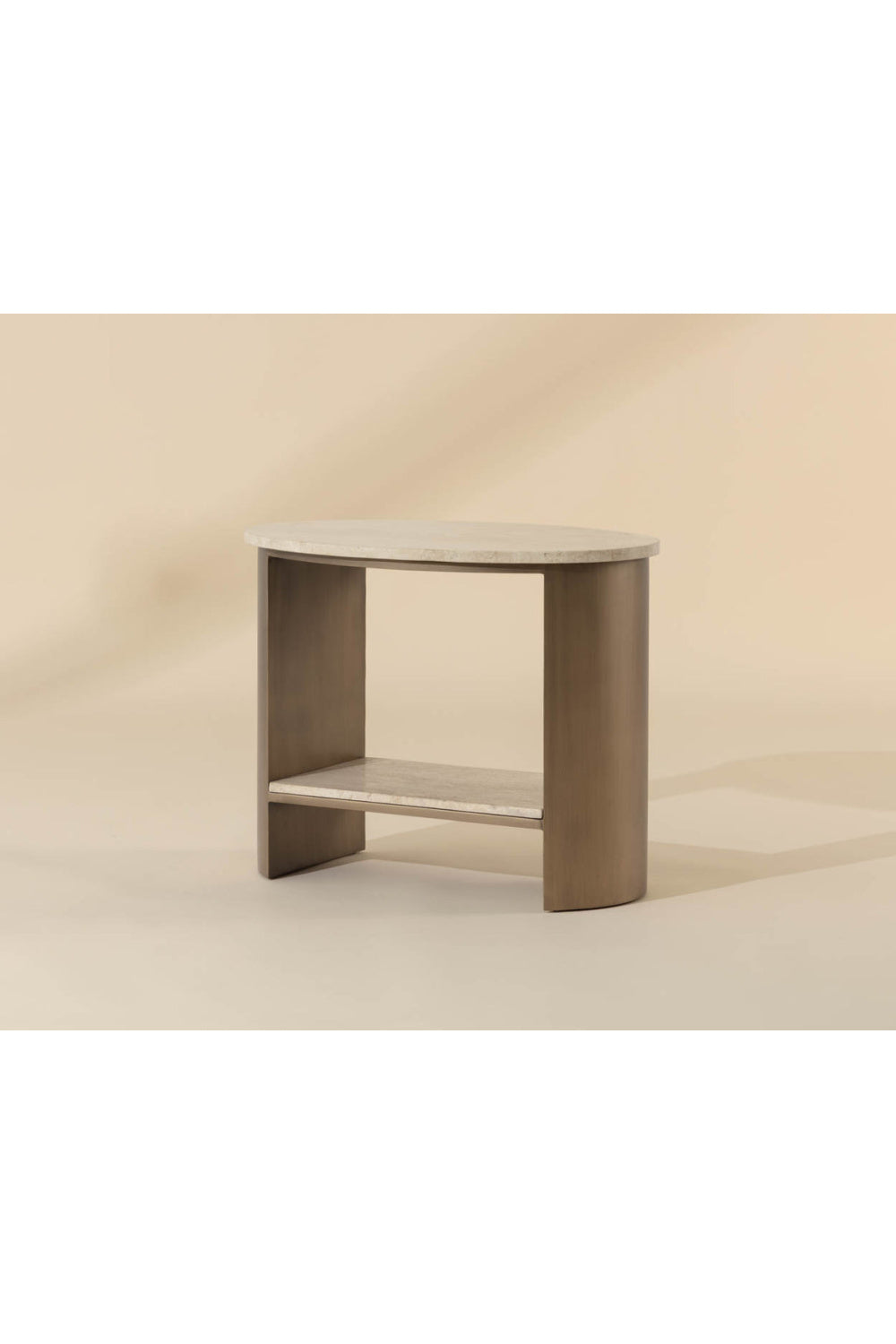 Oval Travertine Side Table by Splendido Roshni, alternate view 9