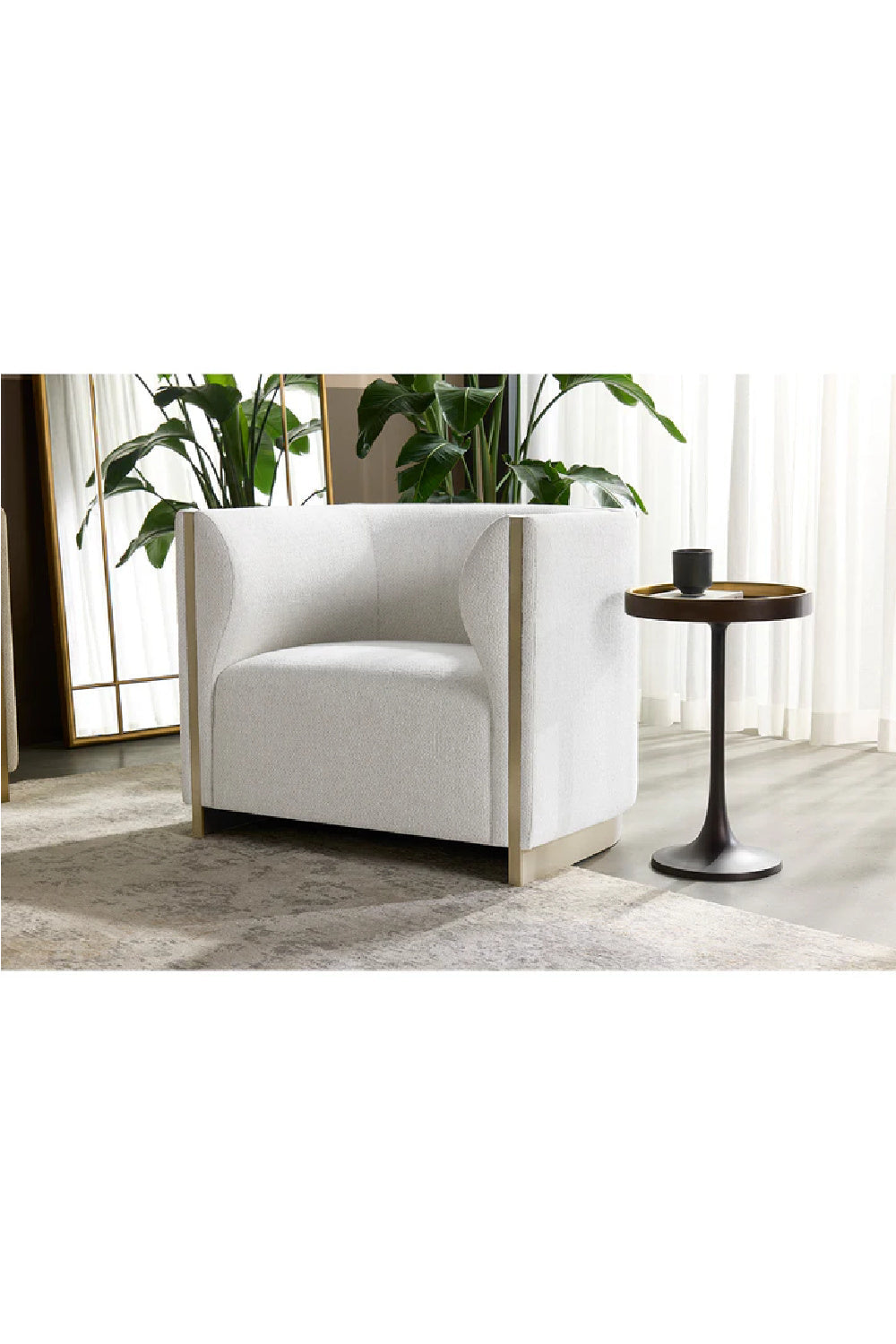 Gold Inlay Curved Lounge Chair by Splendido Larron Accent Chair, alternate view 14