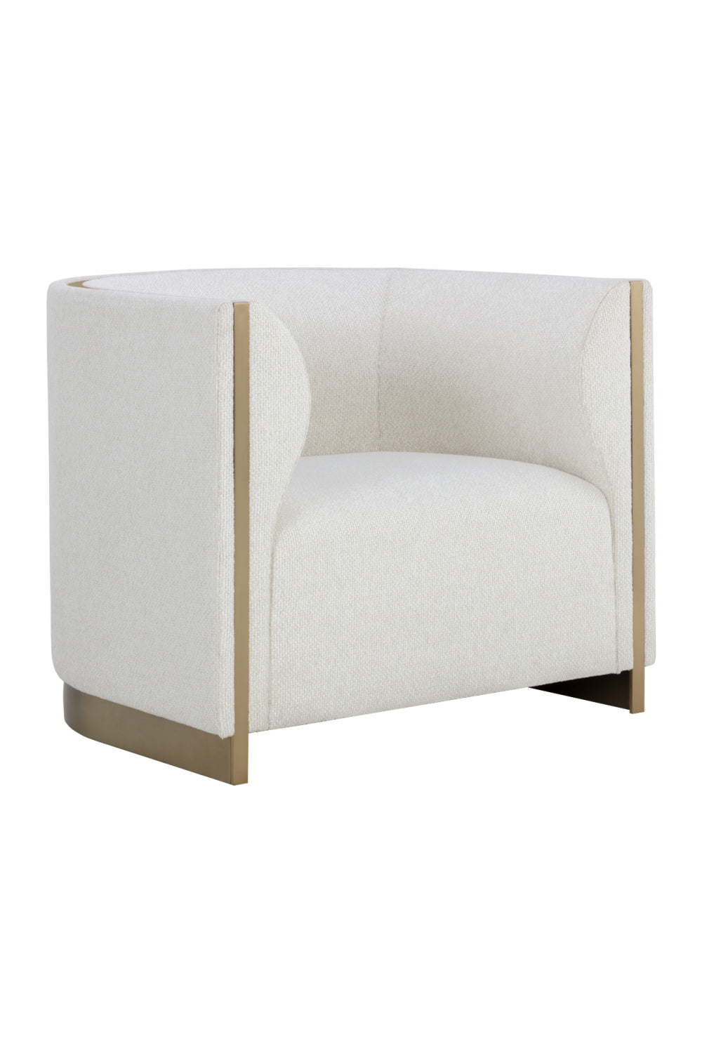 Gold Inlay Curved Lounge Chair by Splendido Larron Accent Chair
