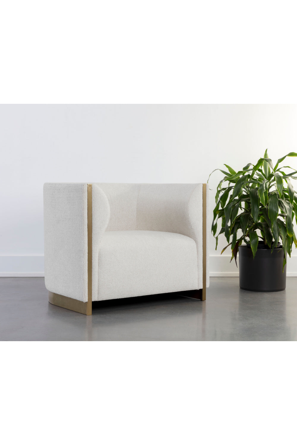 Gold Inlay Curved Lounge Chair by Splendido Larron Accent Chair, alternate view 10