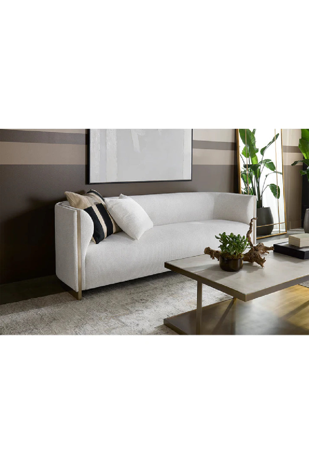 Gold Inlay Curved Sofa by Splendido Larron, alternate view 8