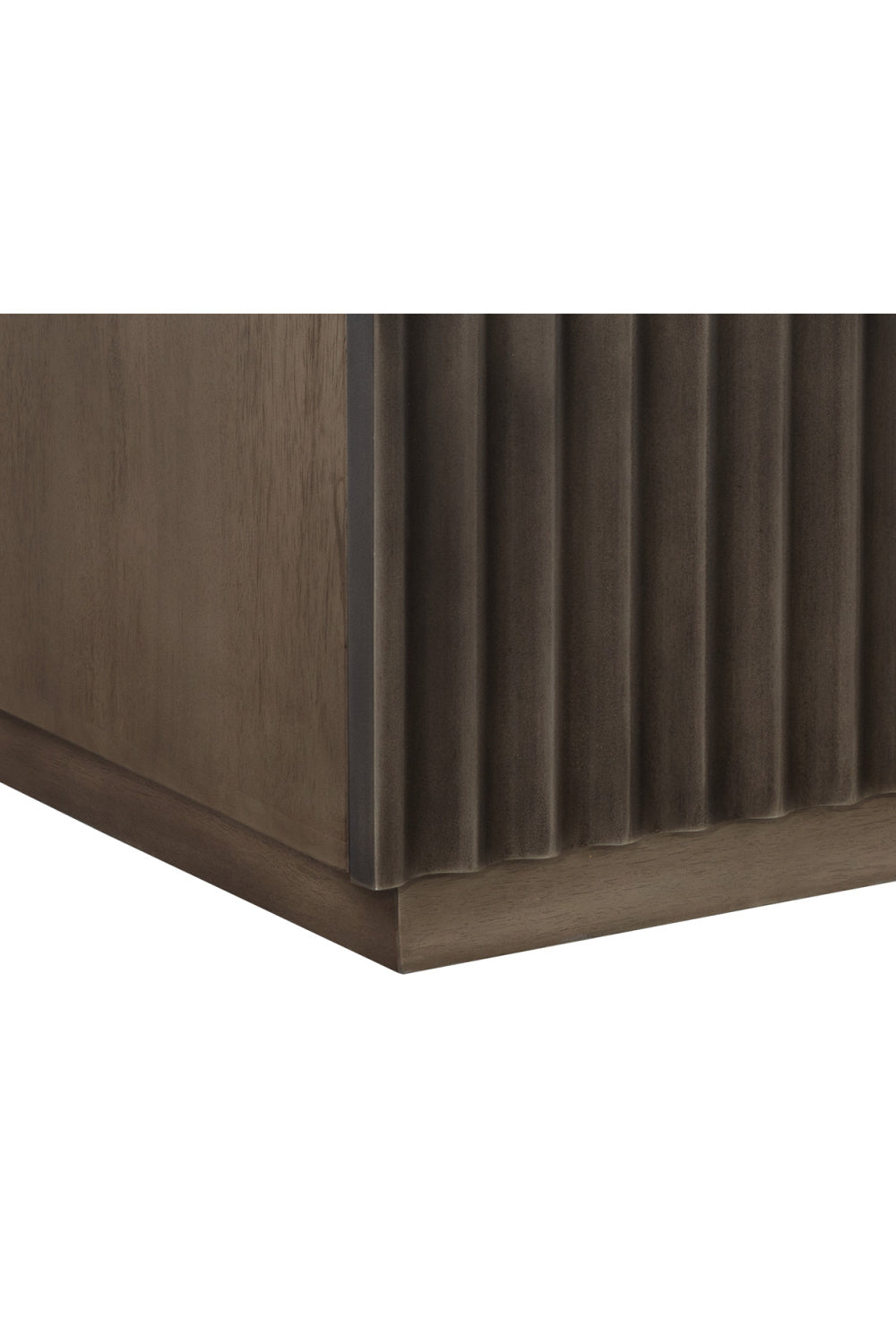 Taupe Fluted Wooden 2-Drawer Nightstand by Splendido Carlin, alternate view 7