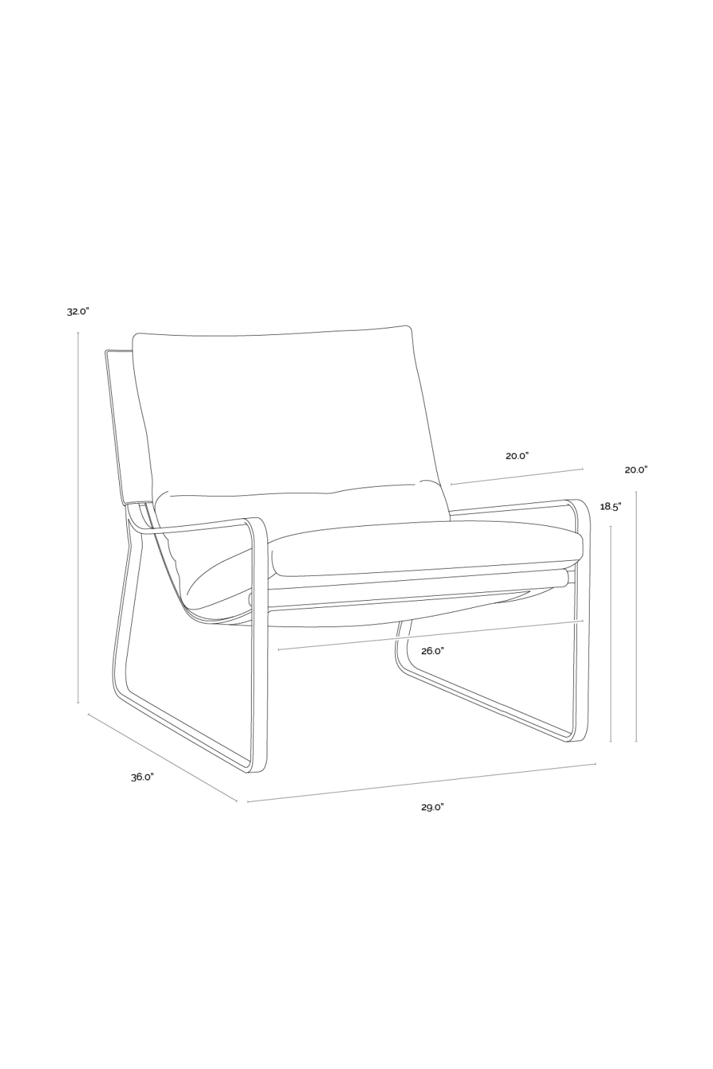 Scooped Leather Lounge Chair by Splendido Zancor Accent Chair, alternate view 27