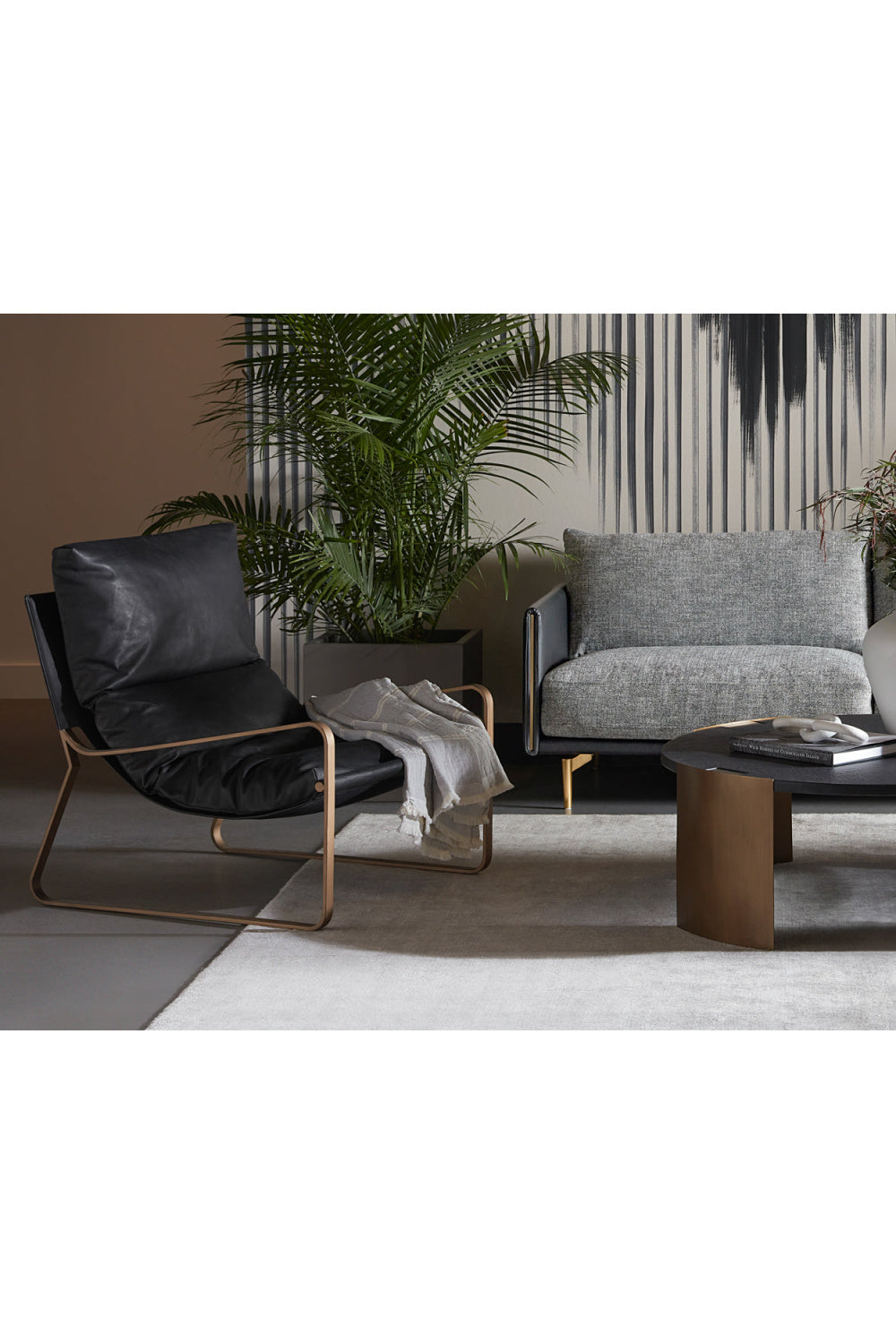 Scooped Leather Lounge Chair by Splendido Zancor Accent Chair, alternate view 29