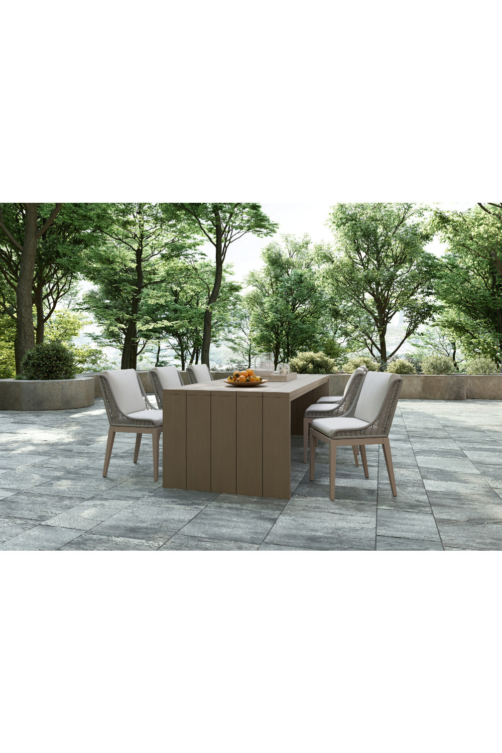 Contemporary Indoor/Outdoor Teak & Woven Dining Chair by Splendido Sorrento Outdoor Dining Chair, alternate view 10