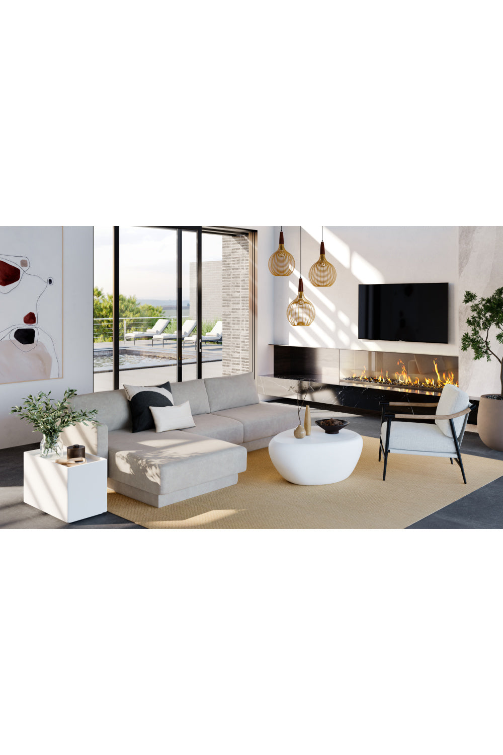 Sculpted Concrete Outdoor Coffee Table | Splendido Corvo | Oroa.com