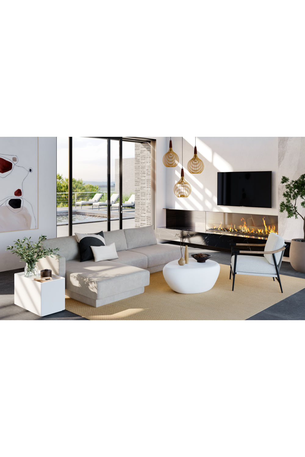 Sculpted Concrete Indoor/Outdoor Coffee Table by Splendido Corvo, alternate view 7